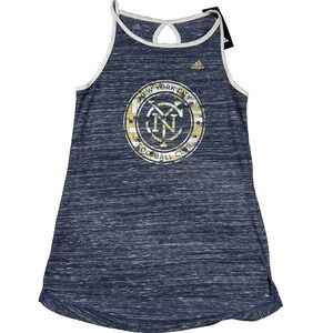 Adidas Womens Small Marl Blue New York City Football Club Soccer Tank Top NWT‎